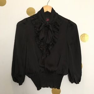 2B Bebe Satin Victorian Inspired Blouse